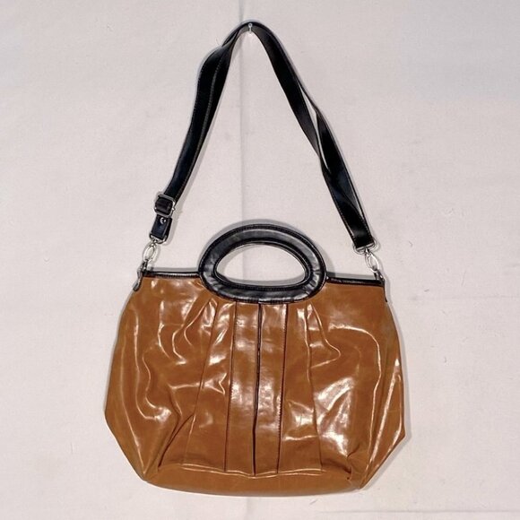 Espe Tan Vegan Leather Balloon  Bag with Shoulder Strap - Picture 3 of 13